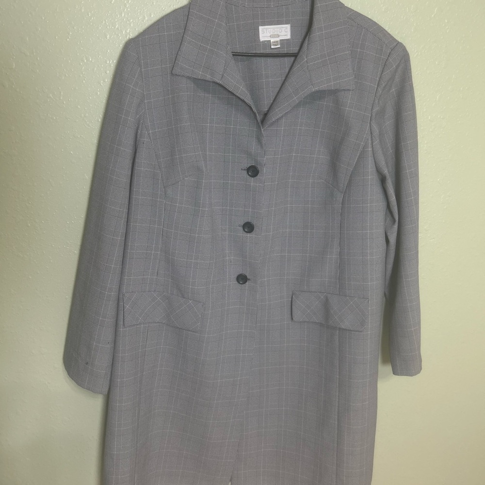 Sudini Women's Gray Plaid Coat